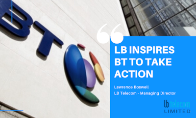 British Telecoms building with text LB inspires BT to take action